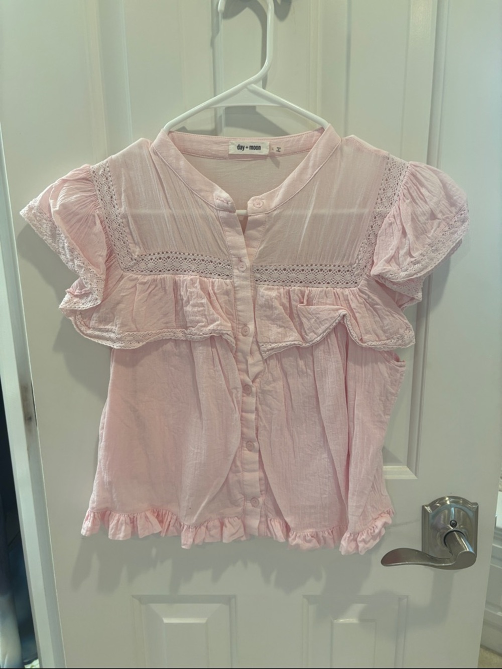 Light Pink Ruffle Blouse - Picture 2 of 4